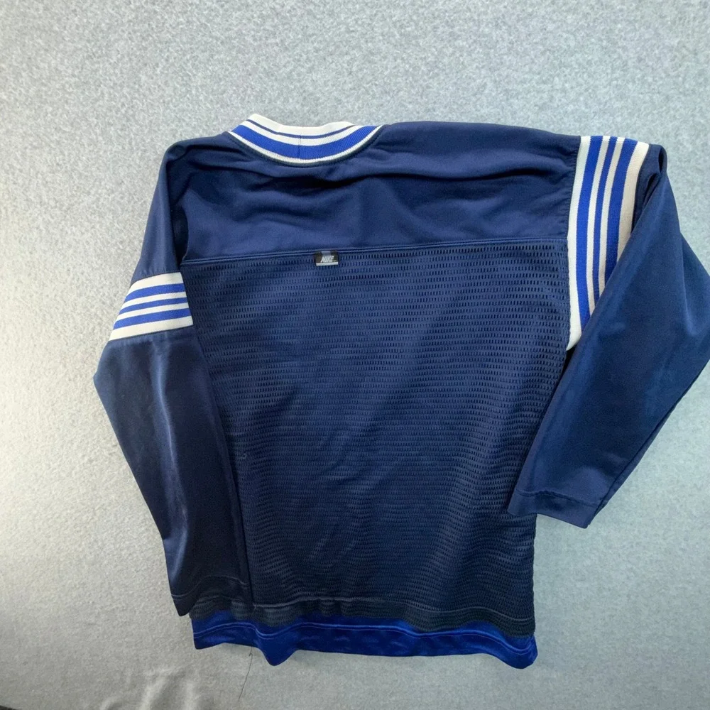 Nike Boys Navy Blue Mesh Long Sleeve Athletic Jersey Top Size M 10-12 Y2K Style